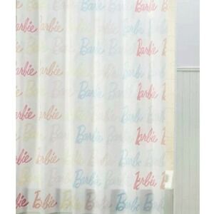 Barbie All Over Logo Shower Curtain